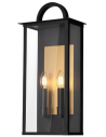 MALIBU Udendørs væglampe i aluminium og glas H51 cm 2 x E14 - Sort/Messing/Klar