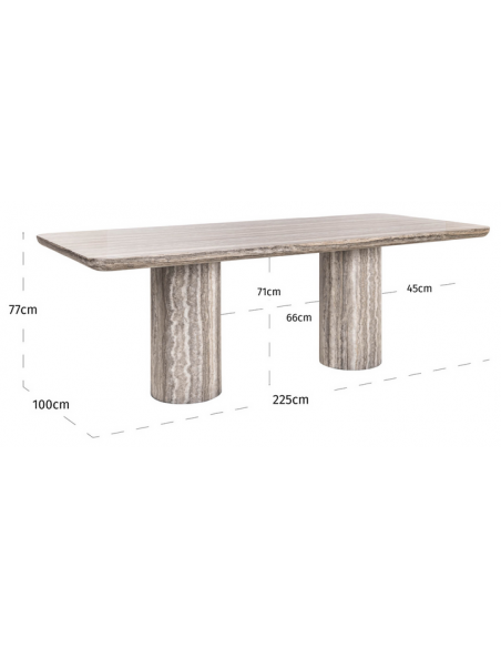 moderne design spisebord travertin sten