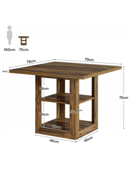 firkantet kvadratisk spisebord indretning billigt træ moderne nordisk design