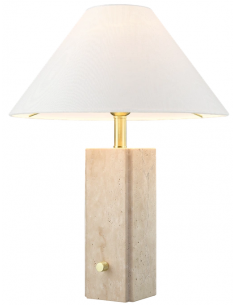 bordlampe lamper moderne design marmor sten travertin