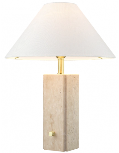 bordlampe lamper moderne design marmor sten travertin