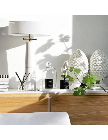 bordlampe lamper moderne design marmor sten travertin