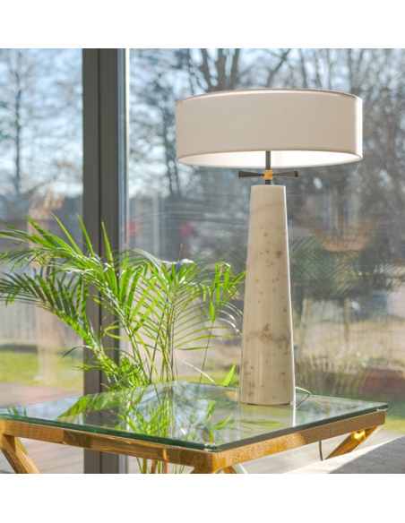 bordlampe lamper moderne design marmor sten travertin