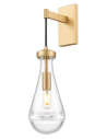 MEMPHIS Væglampe i metal og glas H45 cm 1 x E14 - Antik messing/Klar