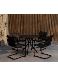 sort bistro cafe bistrosæt bistrobord cafebord cafestole altan havestole moderne design spisebord 2