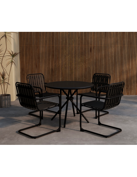 sort bistro cafe bistrosæt bistrobord cafebord cafestole altan havestole moderne design spisebord