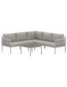 KOS Loungesofa med bord i aluminium og polyester 199 x 199 cm - Beige