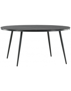 rundt havebord sort aluminium moderne design teak træ teaktræ
