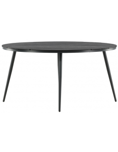 rundt havebord sort aluminium moderne design teak træ teaktræ 2