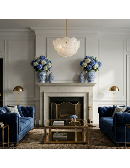 Loftlampe lysekrone e14 design spisebord messing