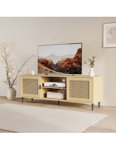 tvbord med opbevaring træ eg opbevaring stuemøbler 2