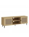 Tvbord i MDF og kunstrattan H54 x B152 x D40 cm - Sort/Natur