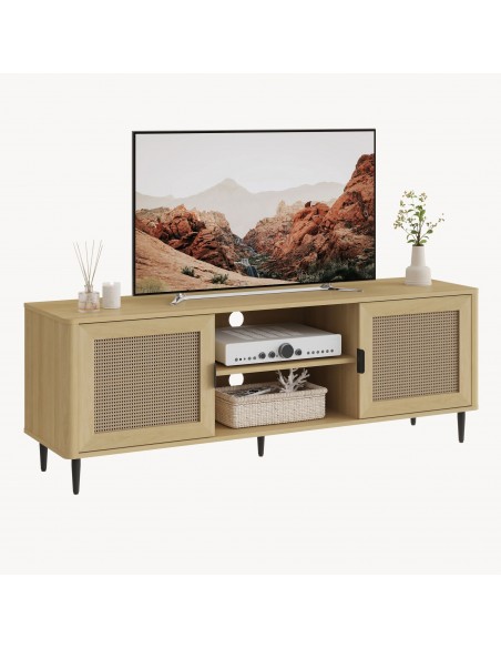 tvbord med opbevaring træ eg opbevaring stuemøbler