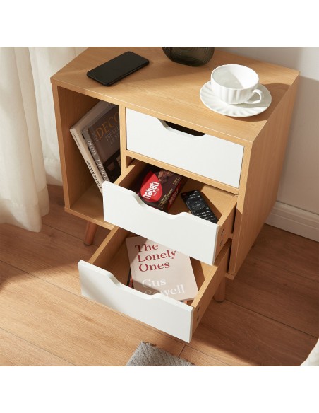 sengebord natbord træ opbevaring moderne eg