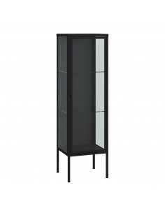 smalt lavt vitrineskab vitrine sort metal skænk moderne design nordisk