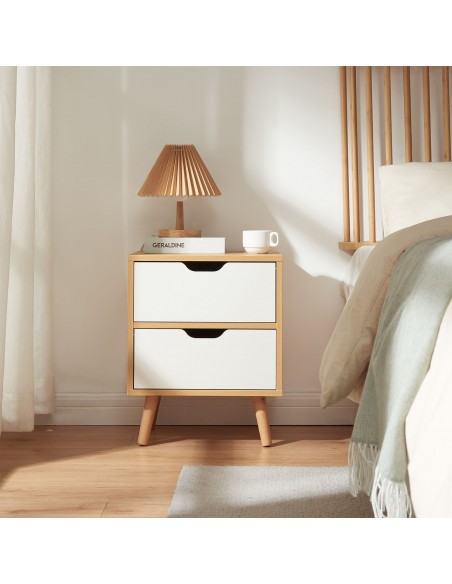 sengebord natbord træ opbevaring moderne eg