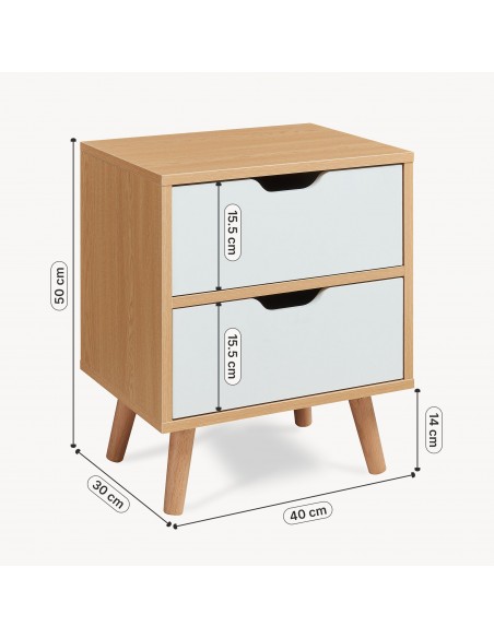 sengebord natbord træ opbevaring moderne eg