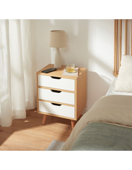 sengebord natbord træ opbevaring moderne eg