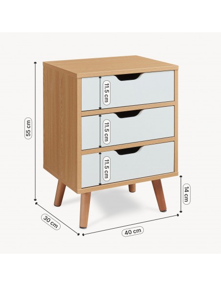 sengebord natbord træ opbevaring moderne eg