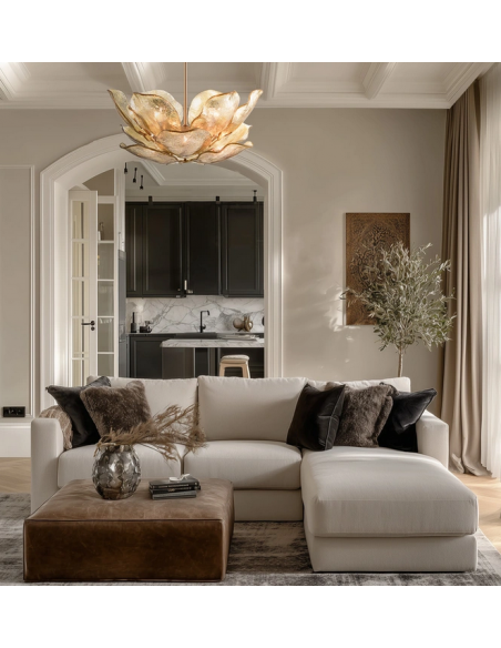 Loftlampe lysekrone e14 design spisebord messing