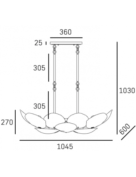 Loftlampe lysekrone e14 design spisebord messing