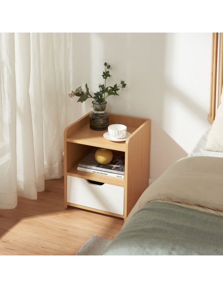 sengebord natbord træ opbevaring moderne eg