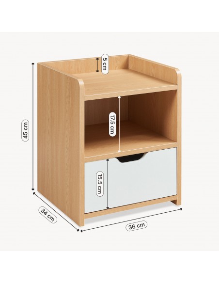 sengebord natbord træ opbevaring moderne eg