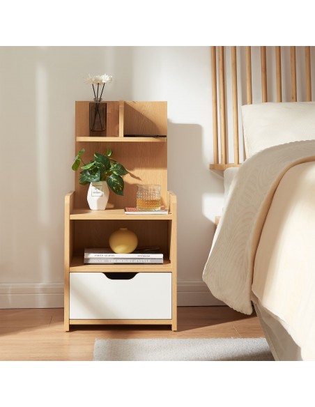 sengebord natbord træ opbevaring moderne eg