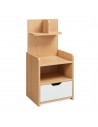 Sengebord i møbelplade H75 x B35 x D30 cm - Natur/Hvid
