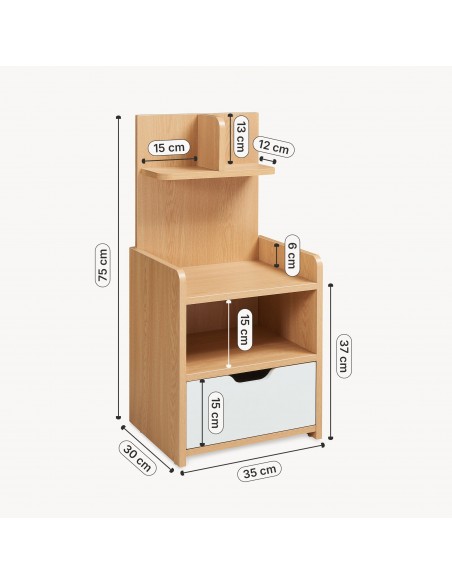 sengebord natbord træ opbevaring moderne eg