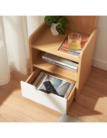 sengebord natbord træ opbevaring moderne eg