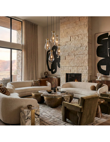 Loftlampe pendellampe e14 design spisebord messing