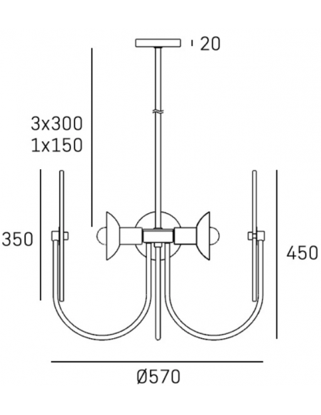 Loftlampe lysekrone e27 design spisebord messing