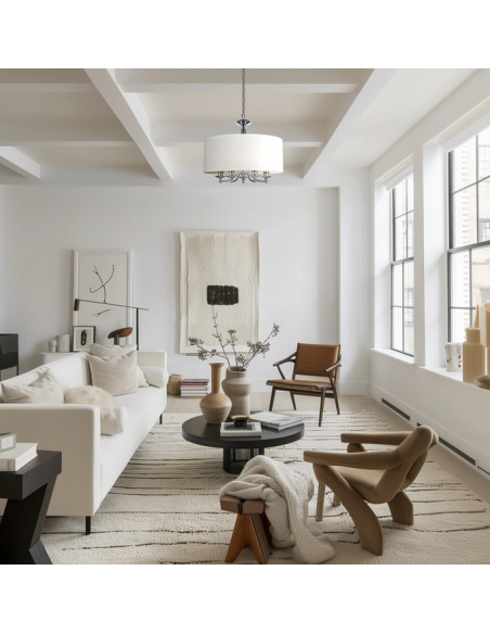 loftlamper pendellamper pendler moderne design lysekrone krom sølv skærm spisebord