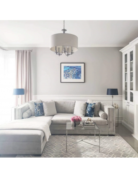 loftlamper pendellamper pendler moderne design lysekrone krom sølv skærm spisebord