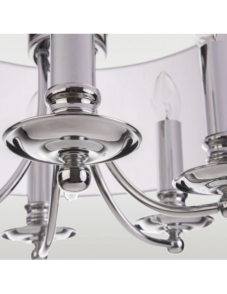 loftlamper pendellamper pendler moderne design lysekrone krom sølv skærm spisebord