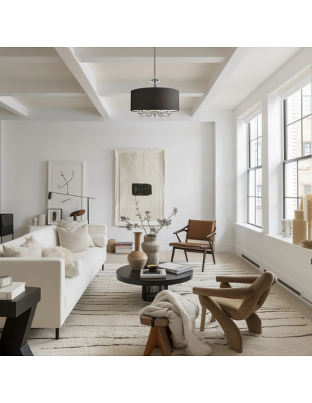 loftlamper pendellamper pendler moderne design lysekrone krom sølv skærm spisebord