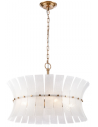 LANCASTER Lysekrone i metal og glas Ø56,5 cm 4 x E14 - Børstet messing/Hvid