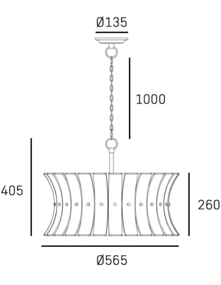 Loftlampe lysekrone design spisebord glas hvid messing