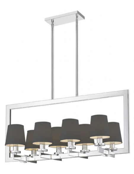 loftlamper pendellamper pendler moderne design langbordspendel krom skærm spisebord