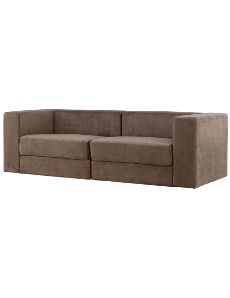 sofa modulsofa moduler moderne design stof brun flydersofa