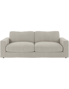 sofa til 3 personer i beige sand lys stof komfortabel design rowico aftageligt vaskbart 2
