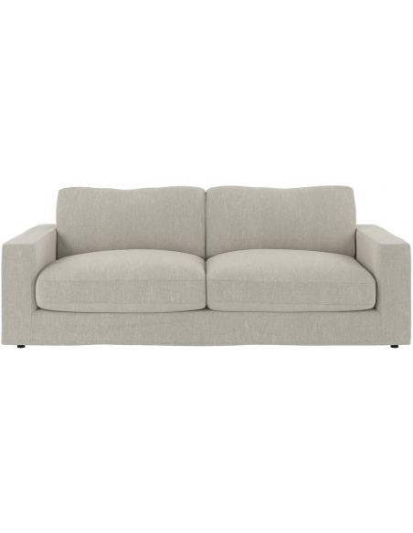 sofa til 3 personer i beige sand lys stof komfortabel design rowico aftageligt vaskbart