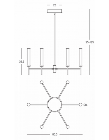 lysekrone spisebord loftlampe messing design loft kontorbelysning