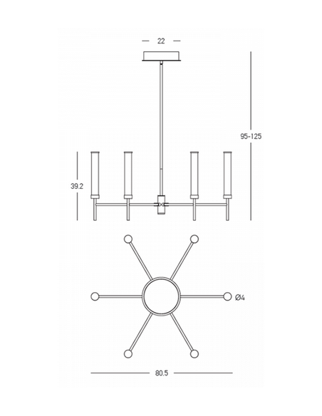lysekrone spisebord loftlampe messing design loft kontorbelysning