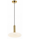 Loftlampe i metal og glas Ø30 cm 1 x E27 - Mat guld/Opalhvid