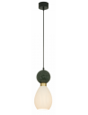 Loftlampe i messing, marmor og gypsum Ø14 cm 1 x E14 - Grøn marmor/Messing/Hvid