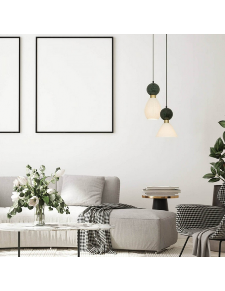 pendellampe loftlampe design loft kontorbelysning marmor glas