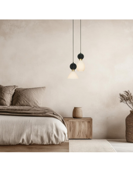 pendellampe loftlampe design loft kontorbelysning marmor glas