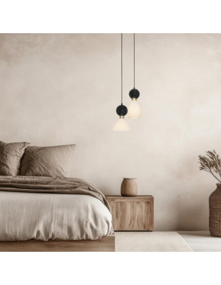 pendellampe loftlampe design loft kontorbelysning marmor glas